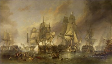 Buque de guerra Painting - La batalla de Trafalgar de William Clarkson Stanfield